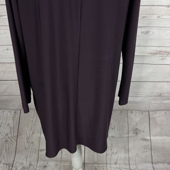 Sun Kim Joann Tunic Size Small Purple Cowl Neck Long Sleeve Pocket - Picture 7 of 9